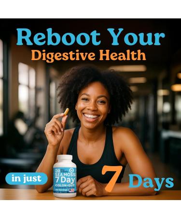 Atlantic Naturals Sea Moss 7-Day Colon & Gut with Psyllium Husk Senna Powder Golden Flax Turmeric & Herbs for Digestive Health Bloating & Natural Flushing for Women & Men - 180 Capsules. Capsule - Digestive System - Buy Online on GoSupps.com