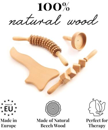 Tuuli Accessories Maderotherapy Wood Set | Massager Roller for Cellulite & Lymphatic Drainage - Buy Online on GoSupps.com