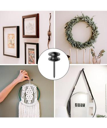 Hotop 25 Pieces Double Headed Picture Hangers Nails Small Head Hanging Nails Picture Photo Hanging Hook Pins Decorative Nail Hook Hangers for Home Office School (Black)  as shown 25 Black - Buy Online on GoSupps.com