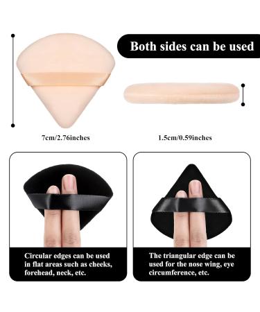 Powderary Tassel Triangle Make-Up Puff - 12 Soft Cosmetic Sponges for Powder Wet & Dry Use (Black & Skin Color) - Buy Online on GoSupps.com