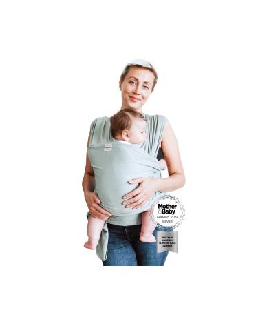 Baby Sling Wrap Premium Carrier Newborn to Toddler | Safety Tested | Nursing Cover | Soft Stretchy Carrier | One Size Fits All | Neutral Colours (Sage)