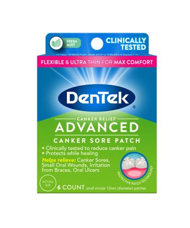 DenTek Canker Relief Canker Sore Patch Relieves Canker Pain, 6 Count (Pack of 1) Oral Pain Relief, 6ct