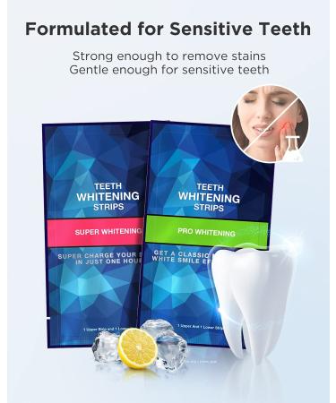 Non-Slip Teeth Whitening Strips for Sensitive Teeth - 9 Treatments, 30mins to Remove Stains - 18 Strips/Pack - Buy Online on GoSupps.com