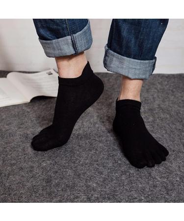 Meaiguo Men's Cotton Toe Socks - Low Cut Athletic Socks for Running in Black - Buy Online on GoSupps.com