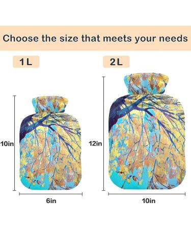 NAANLE 2L Hot Water Bottle with Autumn Ahorn Tree Cover - Back Pain Relief & Cold Therapy - Hand & Foot Warmer - Buy Online on GoSupps.com