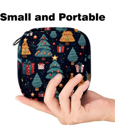 MUOOUM Christmas Gingerbread Pattern Portable Period Bag for Women & Girls | 4.7x6.6 Inch Menstrual Cup & Pad Holder - Buy Online on GoSupps.com