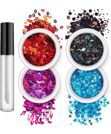 4 Box Fantasy Glitter Set | Irregular Face & Body Sequined Makeup | Festival Cosmetic Glitter Accessories - Set of 3 - Buy Online on GoSupps.com