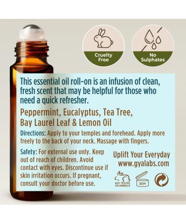 Gya Labs Breathe Easy Essential Oil Roll-On 10ml - Clarifying & Soothing Formula - Buy Online on GoSupps.com