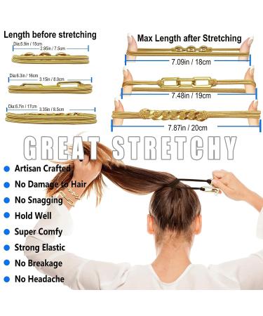 Khaki Hair Ties Accessories | Cute Bracelet Hair Bands with Metal Jewelry | Elastic Ponytail Holders for Women and Girls | Trendy Gift Idea - Buy Online on GoSupps.com