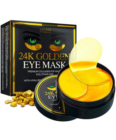 Under Eye Mask for Dark Circles and Puffiness, Eye Bags, Wrinkles, 24k Gold Under Eye Patches for Puffy Eyes with Collagen - Skincare Eye Patch Treatment Masks for Women and Men - Under Eye Gel Pads 30 Pair (Pack of 1)