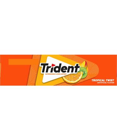 Trident Tropical Twist Sugar-Free Chewing Gum with Xylitol 39g - 14 Sticks - Buy Online on GoSupps.com