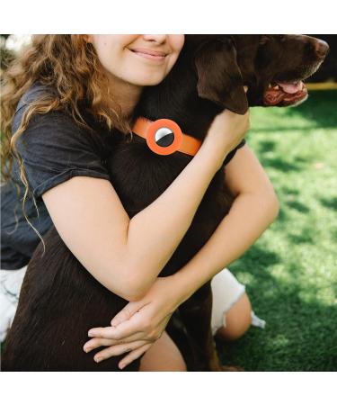 TOYMIS 2 Pcs Pet Collar Holder Compatible with AirTag 9.5 mm Silicone Protective Case for Airtags for Pets Bags Elderly Children (Orange Red) Orange / Red - Buy Online on GoSupps.com