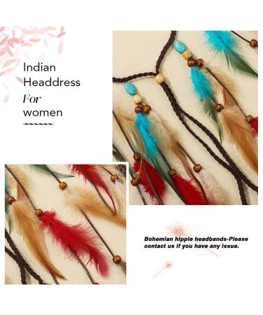 Boho Feather Headband - Turquoise Bohemian Hair Accessories for Women & Girls - Buy Online on GoSupps.com