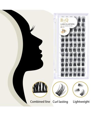 Buy 72 PCs DIY Eyelashes for Beginners | Reusable Wispy Fluffy Individual Eyelash Extensions at Home (B36 D-14mm) - Buy Online on GoSupps.com