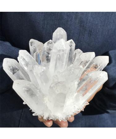 2.11LB Natural Clear White Quartz Cluster Crystal Specimen JZIGTDEM