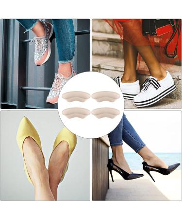 Heel Grips & Pads - 4 Pairs Soft Inserts for Loose Shoes | Self-Adhesive Cushion Protectors for Men, Women in Apricot - One Size - Buy Online on GoSupps.com