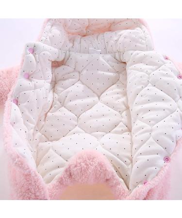 Newborn Cartoon Bear Snowsuit | Baby Winter Coat Footed Romper | Pink 3-6 Months - Buy Online on GoSupps.com
