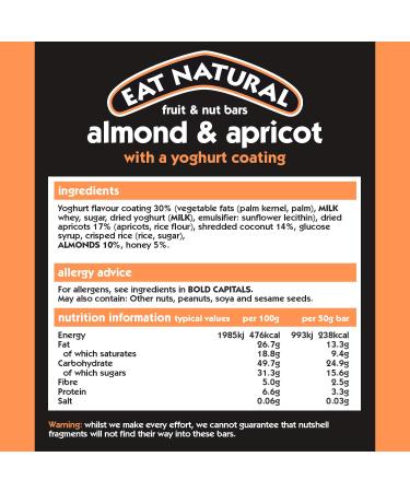 Eat Natural Almond Apricot Yoghurt Bar - 150g - Buy Online on GoSupps.com