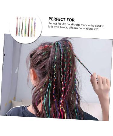 7 Sets Colored Hair Rope Hair Braiding Rope Braided Hair Ribbons Ribbon for Hair Hiphop Hair Tie Hair Tinsel Braided Hair Wire Fairy Wig Polyester Child Elastic Hair Extensions - Buy Online on GoSupps.com