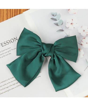 MISSTARS Bow Hair Clip Hair Bows for Women Big Bowknot Hairpin French Hair Clips Solid Color Soft Satin Silky Hair Bows for Women Girls (Green) - Buy Online on GoSupps.com