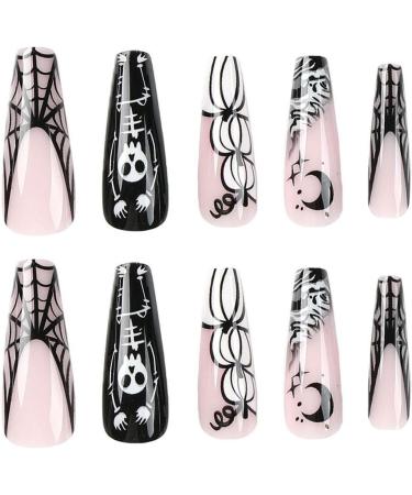 FEIlei Halloween Press on Nails Coffin False Nails with Designs for Nail Salon Home - Buy Online on GoSupps.com