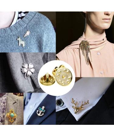 50PCS Brass Metal Pin Backs for Brooch Tie Hat Badge Insignia - Gold | Lapel Pin Backings - Buy Online on GoSupps.com