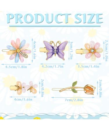 10 Pcs Rhinestone Butterfly Flower Hair Clips for Women and Girls - Handmade Metal Barrettes for Wedding - Glitter Crystal Hairpin Jewelry Accessory (Fresh Style) - Buy Online on GoSupps.com
