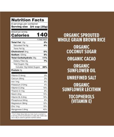 Organic Sprouted Brown Rice Cacao Crisps 10 oz - Pack of 6 | Non-GMO Chocolate Cereal | Gluten-Free USDA Certified - Buy Online on GoSupps.com