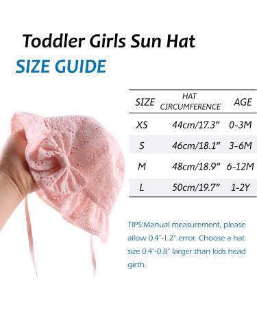 XIAOHAWANG Baby Girl Sun Hat | Embroidered Flowers Toddler Bucket Hat | Pink, 0-3 Months - Buy Online on GoSupps.com