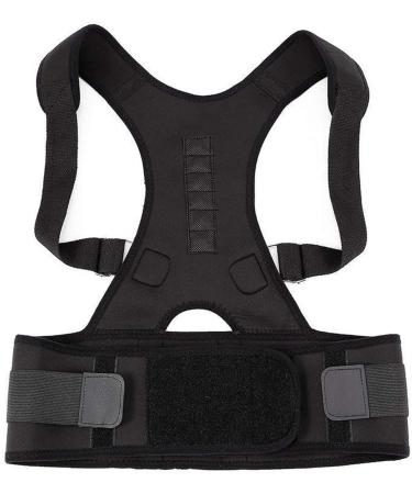 Posture Corrector Magnetic Therapy Posture Corrector Brace Adjustable Shoulder Back Brace Support Belt (Color : Beige Size : Medium) Feito na China Full moon lofty ambition