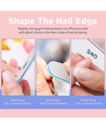 CHANSHIN 7Pcs Professional Gel Nail Files Set - Grit 100/150/180/220/280/1000/4000 - Manicure Tools for Nail Trimming, Grinding, and Polishing - Buy Online on GoSupps.com