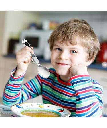 Mobestech Folding Spoon Fork Set Portable Camping Cutlery Salad Server Stainless Steel Serving Spoons Appetizer Forks Dessert Forks Scoop for Travel Outdoors - Buy Online on GoSupps.com