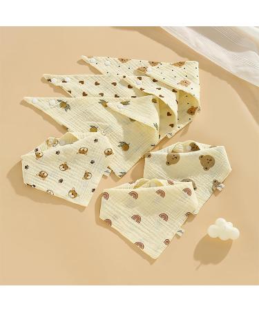 Fzsecriu Baby Muslin Bibs - 6 Pack Triangle Neckerchiefs for Teething & Drooling Soft Gauze Towels for Infants - Buy Online on GoSupps.com