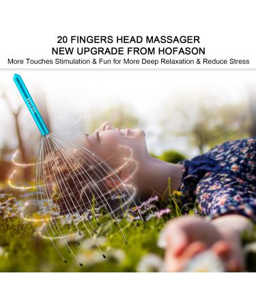 HOFASON Head Massager Scalp Scratcher with 20 Fingers - Peacock Blue - Buy Online on GoSupps.com
