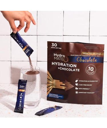 NatureWorks HydroMATE Electrolyte Powder Packets Drink Mix Low Sugar Hydration Accelerator Fast Recovery with Vitamin C Chocolate 30 Count - Buy Online on GoSupps.com