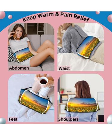 Sunflower Design Heat Bottle - Soft Waist Cover Hot Water Bag for Back Neck Legs & Shoulders | International Shipping Available - Buy Online on GoSupps.com
