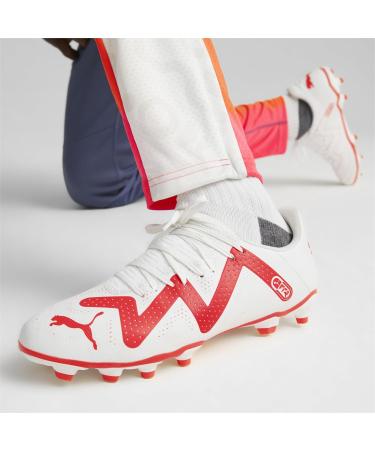 PUMA Men's Future Play FG/AG Football Shoe - EU 43 White & Fire Orchid | International Shipping Available - Buy Online on GoSupps.com