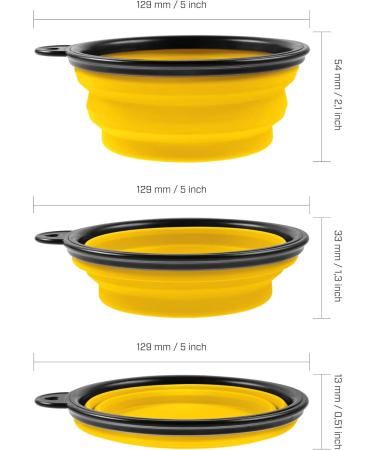 Buy PhoneNatic Foldable Silicone Dog Bowl - Yellow Travel Bowl for Dogs & Cats 350 ml with Carabiner - Perfect for Pet Lovers! - Buy Online on GoSupps.com