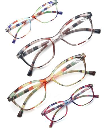 HEEYYOK Women s 4-Pack Cat Eye Reading Glasses - 2.50 Readers Lightweight & Flexible Design Colorful Patterns to Look Younger - Buy Online on GoSupps.com