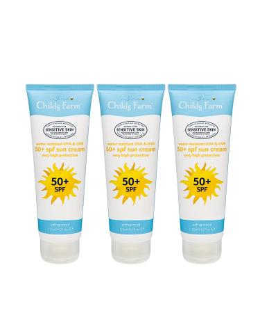 Childs Farm Set of 3 - Sun Cream 50+ SPF Fragrance Free 125ml Tube