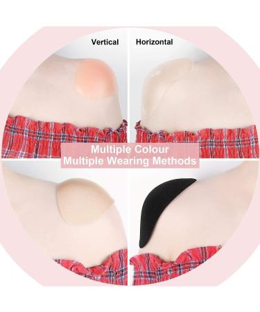 4 Pairs Shoulder Push-up Pads Soft Silicone Adhesive Shoulder Pads Anti-Slip Enhancer Shoulder Pads for Women (Black Flesh Color Transparent Transparent Flesh Color) - Buy Online on GoSupps.com