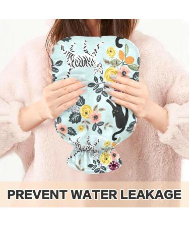 NAANLE 1L Hot Water Bottle with Flower Motif | Transparent Warm Water Bottle for Pain Relief & Heat Therapy | Ideal for Bed Hands & Feet - Buy Online on GoSupps.com
