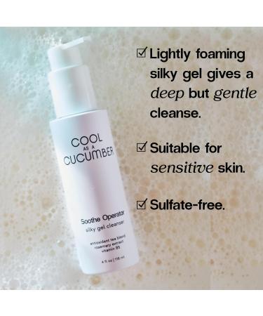 Cool as a Cucumber Silky Gel Face Cleanser - Gentle Vegan & Fragrance-Free - Hydrating Wash with Glycerin & Vitamin B5 - Non-Comedogenic 4 FL Oz - Buy Online on GoSupps.com