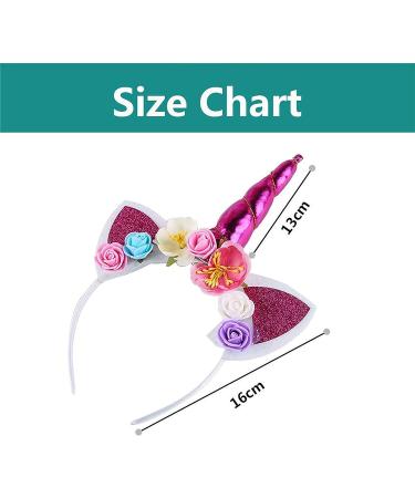 Vanteriam 5PCS Glitter Unicorn Horn Headband with Flower Ears for Girls - Birthday Party Supplies & Cosplay Costume - Buy Online on GoSupps.com