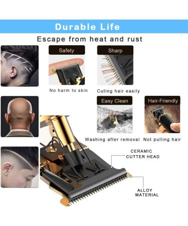 Hair Clippers for Men Beard Trimmer Cordless Rechargeable - T-Blade Ceramic Blade Shaver with 4 Guide Combs for Home and Barber Shop Use - Black - Buy Online on GoSupps.com