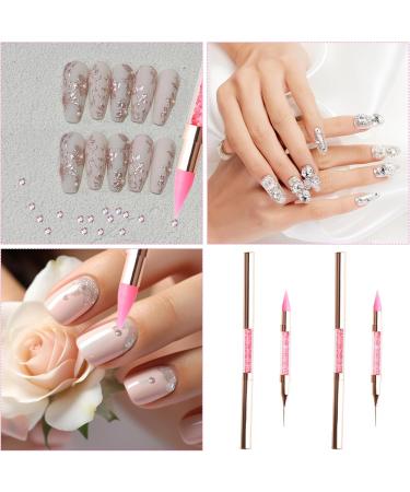 LLMSIX Rhinestones Picker Doting Pen Dual-Ended Wax Pencil Pen Rhinestone Picker Dotting Pen Rhinestones Applicator with Acrylic Handle for Gem Stone Jewelry Nail Art DIY Craft (Pink) - Buy Online on GoSupps.com