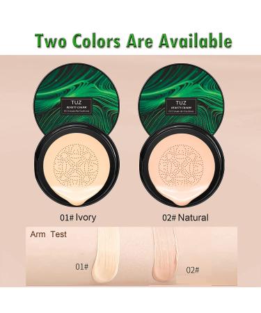 ASCOKA Mushroom Head Air Cushion CC Cream Foundation - Moisturizing Concealer for Lasting Nude Makeup (02 Natural) - Buy Online on GoSupps.com