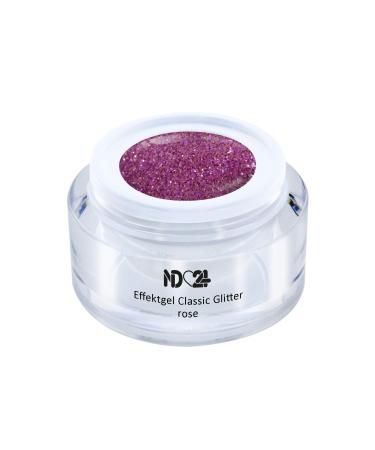 Uv Led Effect Gel Classic Glitter Rose - Pink - Studio Quality - Made In Germany - 5ml