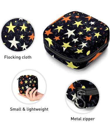 Buy Women's Bonds Storage Pocket Stillpad Holder - Yellow White Orange Star Pattern Night Portable Period Kit | Feminine Product Bag for Girls - Buy Online on GoSupps.com