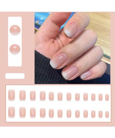 24Pcs Square Press On Nails with Glue - Medium Pink Gradient False Nails Set for Women and Girls - Buy Online on GoSupps.com